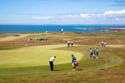 220714 -  The Senior Open Pro Am Competition, Royal Porthcawl Golf Club, Wales - A general view of the Ryal Porthcawl Golf course during the Pro Am competition ahead of the The Senior Open 2014 