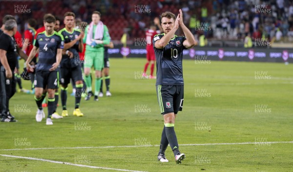 110617 Serbia v Wales Aaron Ramsey salutes the travelling fans