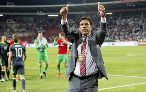 110617 Serbia v Wales Chris Coleman salutes the travelling fans