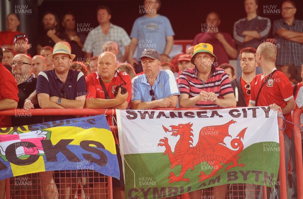 110912 - Serbia v Wales - 2014 World Cup Qualifier -Wales fans look dejected
