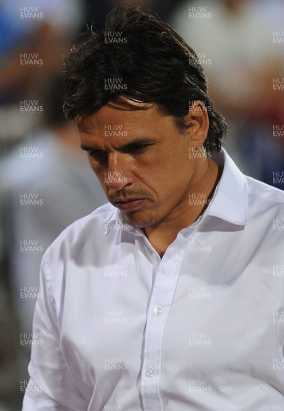 110912 - Serbia v Wales - 2014 World Cup Qualifier -Wales manager Chris Coleman looks dejected