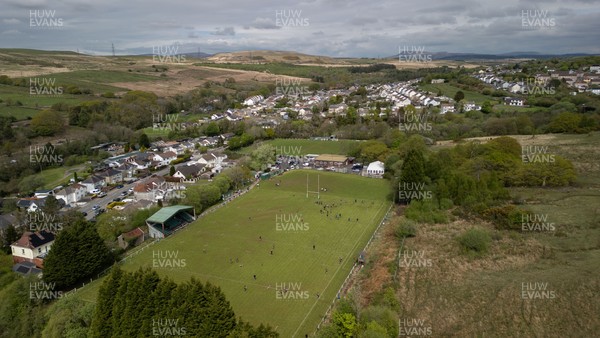 260425 - Seven Sisters v Crynant - Admiral National League 4 West Central - Aerial view of the Seven Sisters ground, Maes Dafydd