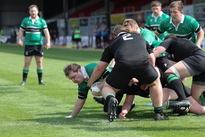 100525 - Seven Sisters v Gwernyfed, Mens Division 4 Cup Final - Prys Eckley of Gwernyfed powers over to score try