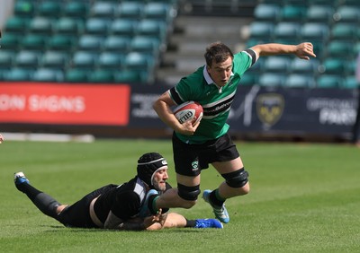 100525 - Seven Sisters v Gwernyfed, Mens Division 4 Cup Final - Will Eckley of Gwernyfed is tackled by Mike Smith of Seven Sisters