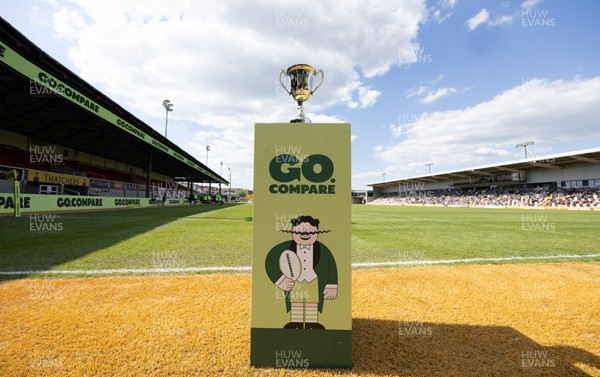 100525 - Seven Sisters v Gwernyfed, Mens Division 4 Cup Final - The Trophy with GoCompare branding ready for the teams run out at the start of the match