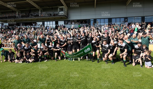100525 - Seven Sisters v Gwernyfed, Mens Division 4 Cup Final - Seven Sisters celebrate as they lift the Division 4 trophy after beating Seven Sisters in the Final