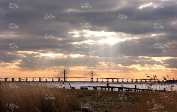 200307 - The Second Severn Crossing with the disused ferry jetty in the foreground