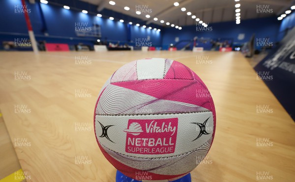 260222 - Severn Stars v Team Bath Netball, Vitality Netball Superleague 2022 - Vitality branded match ball ahead of the game