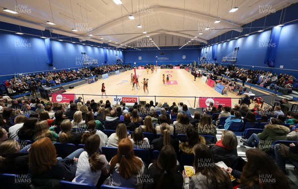 260222 - Severn Stars v Team Bath Netball, Vitality Netball Superleague 2022 -A general view of the action at the Oxtalls Arena during the match between Severn Stars and Team Bath Netball