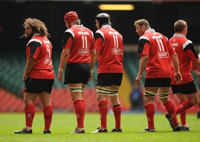 17.05.08 - Shane Williams XV v Justin Marshall XV (L-R)Adam Jones, Alun Wyn Jones, Ryan Jones and Ian Gough wear '11' on their back in honor of Shane Williams 