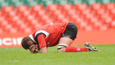 17.05.08 - Shane Williams XV v Justin Marshall XV Ian Gough goes down with an injury 