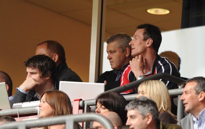 17.05.08 - Shane Williams XV v Justin Marshall XV Wales Coaches, Warren Gatland and Rob Howley look on. 