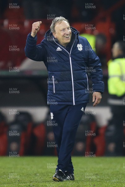 020418 - Sheffield United v Cardiff City, Sky Bet Championship - Cardiff City manager Neil Warnock celebrates snatching a point with a late goal