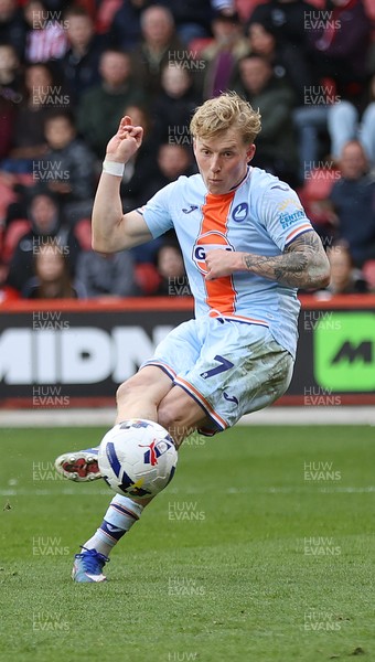 030426 - Sheffield United v Swansea City - Sky Bet Championship - Melker Widell of Swansea 
