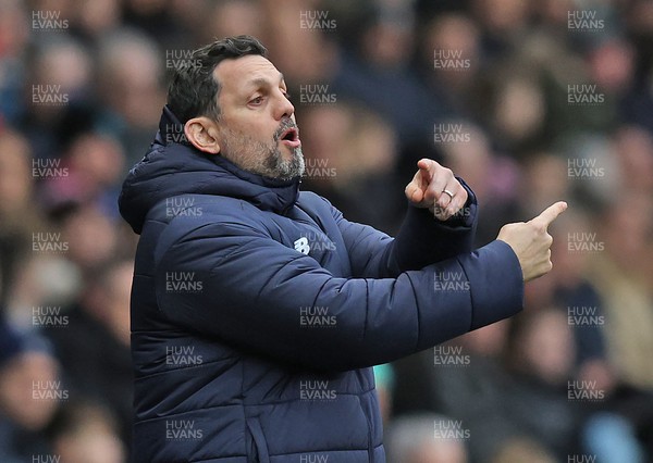 231223 - Sheffield Wednesday v Cardiff City - Sky Bet Championship - Manager Erol Bulut of Cardiff directs team…which way?