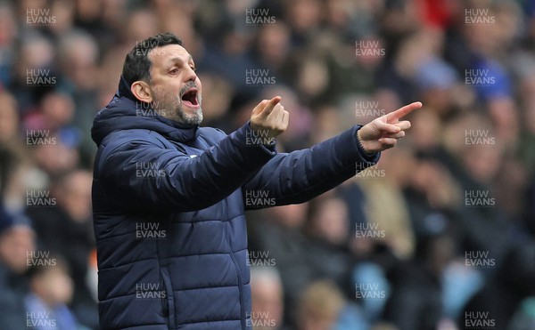 231223 - Sheffield Wednesday v Cardiff City - Sky Bet Championship - Manager Erol Bulut of Cardiff directs team…which way?