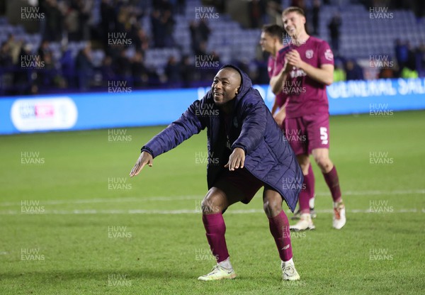 231223 - Sheffield Wednesday v Cardiff City - Sky Bet Championship - Yakou Meite of Cardiff salutes the travelling fans at the end of the match