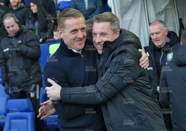 291219 - Sheffield Wednesday v Cardiff City - Sky Bet Championship - Manager Neil Harris of Cardiff and Manager Gary Monk of Sheffield Wednesday greet each other before the start of the match  