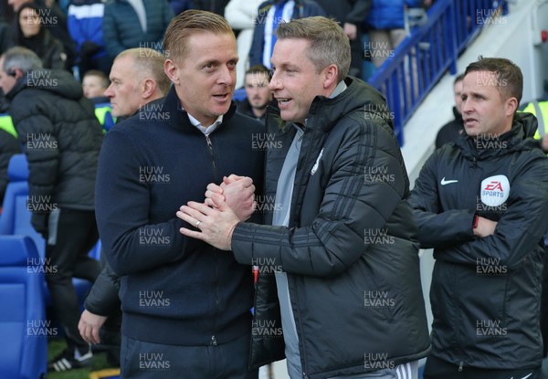 291219 - Sheffield Wednesday v Cardiff City - Sky Bet Championship - Manager Neil Harris of Cardiff and Manager Gary Monk of Sheffield Wednesday greet each other before the start of the match  
