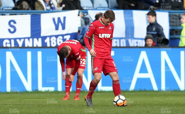 170218 - Sheffield Wednesday v Swansea City - FA Cup 5th Round - Dejected Tom Carroll of Swansea City at full time