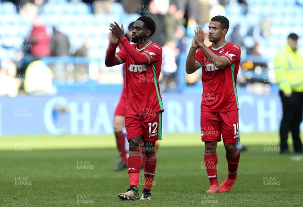 170218 - Sheffield Wednesday v Swansea City - FA Cup 5th Round - Nathan Dyer and Wayne Routledge of Swansea City thank the fans