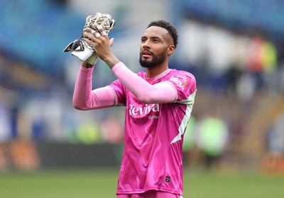 300825 - Sheffield Wednesday v Swansea City - Sky Bet Championship - Lawrence Vigouroux of Swansea applauds travelling fans at the end of the match