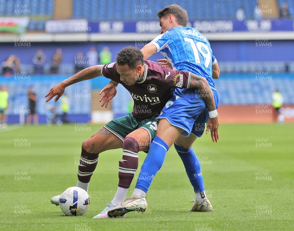300825 - Sheffield Wednesday v Swansea City - Sky Bet Championship - Ronald of Swansea and Olaf Kobacki of Sheffield Wednesday