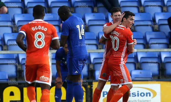 250717 - Shrewsbury Town v Cardiff City - Pre Season Friendly - Louis Dodds of Shrewsbury celebrates scoring a goal