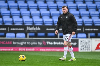151125 - Shrewsbury Town v Newport County - Sky Bet League 2 - Lee Jenkins of Newport County during the pre-game warmup