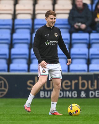 151125 - Shrewsbury Town v Newport County - Sky Bet League 2 - Ged Garner of Newport County during the pre-game warmup