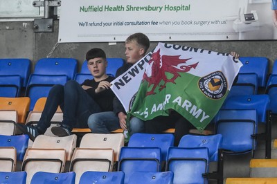 151125 - Shrewsbury Town v Newport County - Sky Bet League 2 - Newport County Fans in attendance at todays game