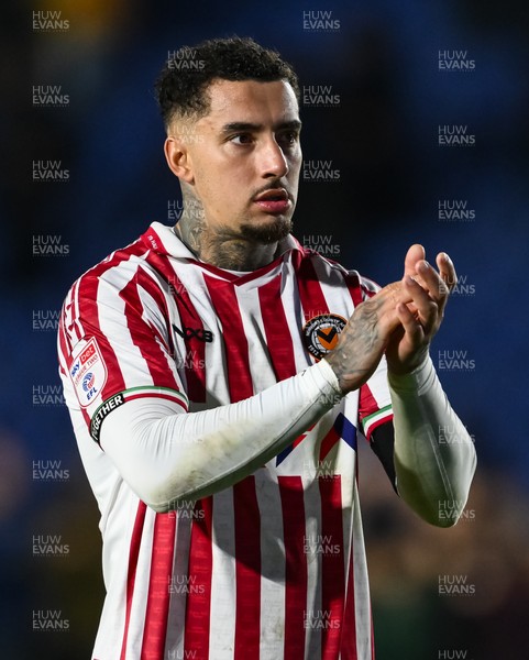151125 - Shrewsbury Town v Newport County - Sky Bet League 2 - Courtney Baker-Richardson of Newport County applauds the fans at the end of the game