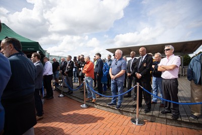 050925 - The Rugby Code Breaker statue in Cardiff Bay has had a new name plaque after William ‘Billy’ Boston has received his knighthood - 