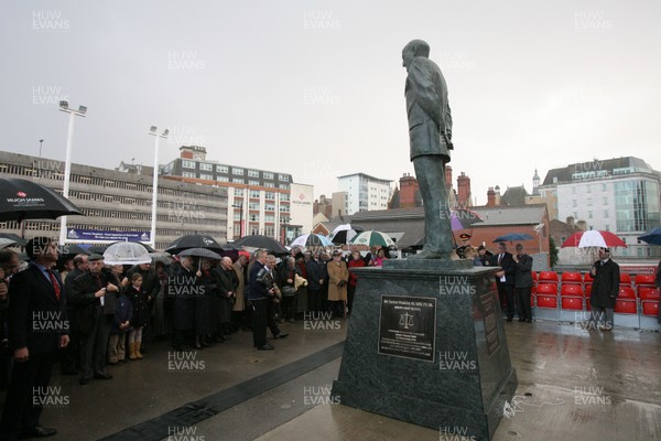 15.11.09 Sir Tasker Watkins Statue... The statue of   Sir Tasker Watkins is unveiled at the entrance to the Millennium Stadium in Cardiff. 