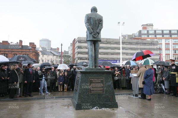 15.11.09 Sir Tasker Watkins Statue... The statue of   Sir Tasker Watkins is unveiled at the entrance to the Millennium Stadium in Cardiff. 