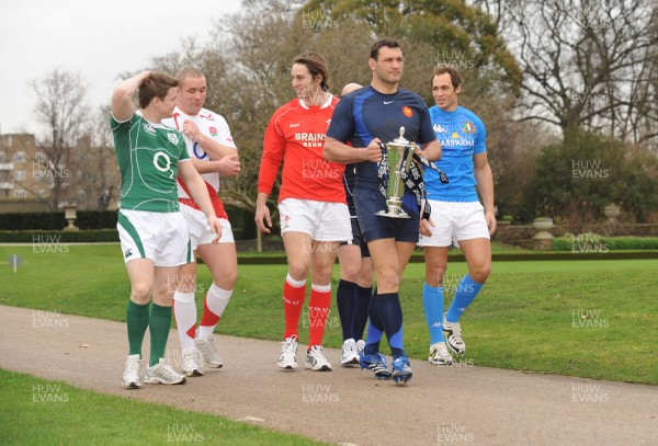 223.01.08 - RBS Six Nations Launch 2008 - Lionel Nallet of France leads the other Six nations Captain out during the Launch in London 