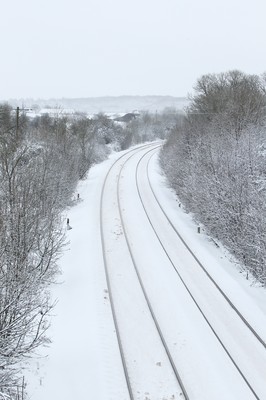 180113 - Snow in South Wales - The main Paddington to Swansea train line near Bridgend