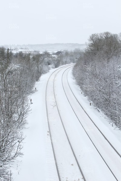 180113 - Snow in South Wales - The main Paddington to Swansea train line near Bridgend