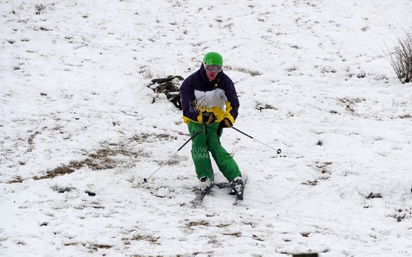 16.12.11.Snow, South Wales. Skier Alwyn Lloyd enjoys the snow at Storey Arms, Nr Brecon, south Wales. 