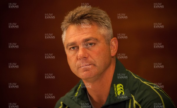 041113 - South Africa Rugby Press Conference, Hilton Hotel, Cardiff - South Africa rugby coach Heyneke Meyer during press conference