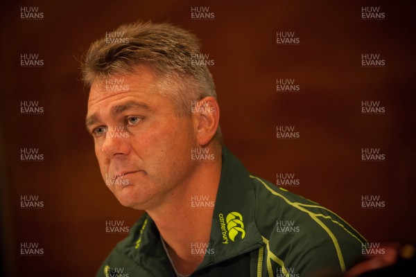 041113 - South Africa Rugby Press Conference, Hilton Hotel, Cardiff - South Africa rugby coach Heyneke Meyer during press conference