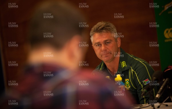 041113 - South Africa Rugby Press Conference, Hilton Hotel, Cardiff - South Africa rugby coach Heyneke Meyer during press conference