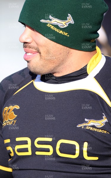 08.11.10 .. South Africa Rugby training session, Treforest -  South Africa's Bryan Habana during training session    