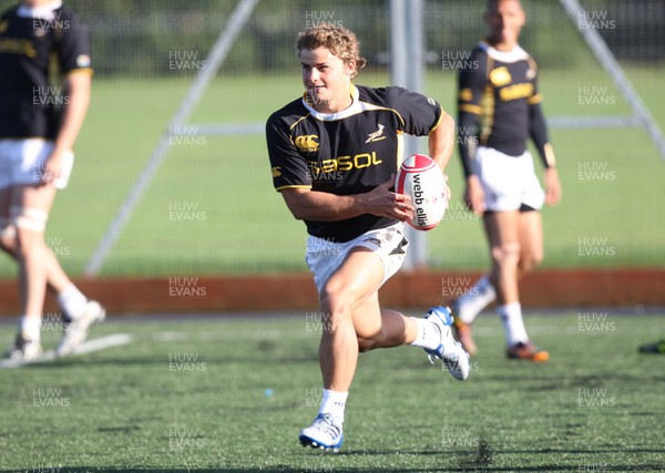 08.11.10 .. South Africa Rugby training session, Treforest -  South Africa's Patrick Lambie during training session    