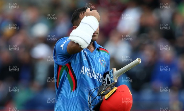 150619 - South Africa v Afghanistan - ICC Cricket World Cup 2019 - Hashmatullah Shahidi of Afghanistan walks off dejected