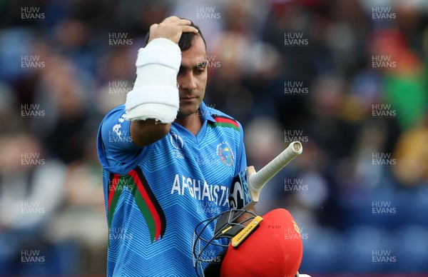 150619 - South Africa v Afghanistan - ICC Cricket World Cup 2019 - Hashmatullah Shahidi of Afghanistan walks off dejected