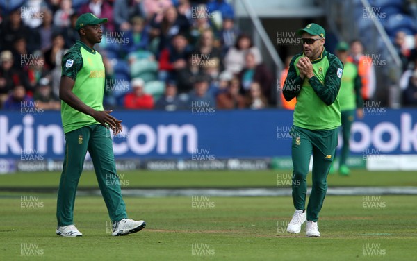 150619 - South Africa v Afghanistan - ICC Cricket World Cup 2019 - Faf du Plessis of South Africa catches out Hamid Hassan