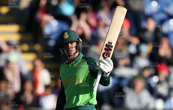 150619 - South Africa v Afghanistan - ICC Cricket World Cup 2019 - Quinton de Kock of South Africa acknowledges his half century