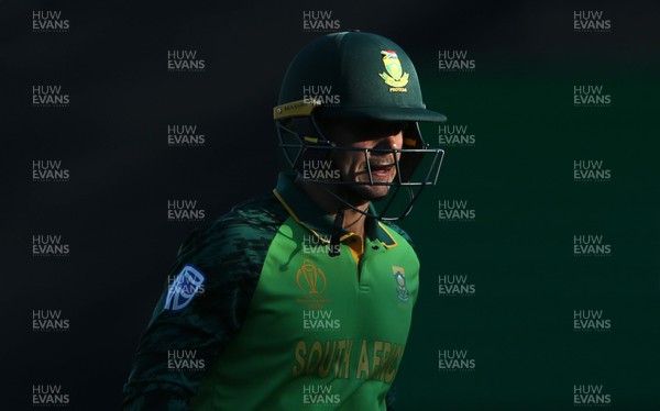 150619 - South Africa v Afghanistan - ICC Cricket World Cup 2019 - Quinton de Kock of South Africa walks off the field