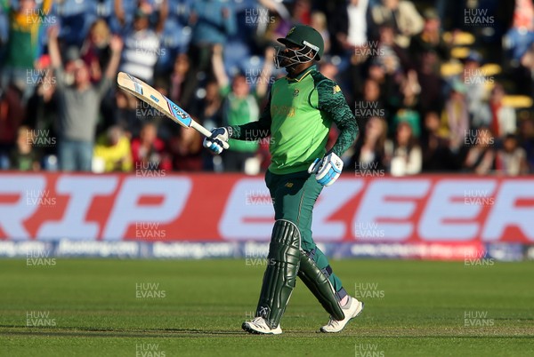 150619 - South Africa v Afghanistan - ICC Cricket World Cup 2019 - Andile Phehlukwayo of South Africa hits the ball for six runs to win the game